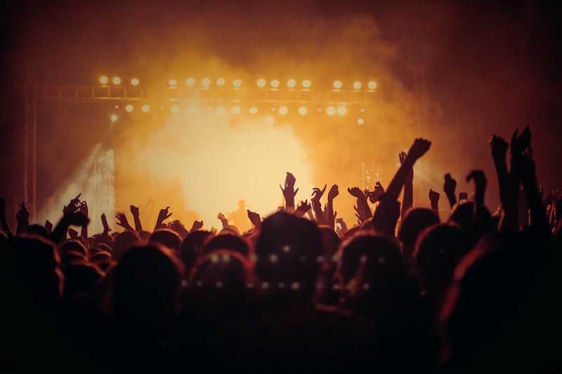 Band performing in sync on stage